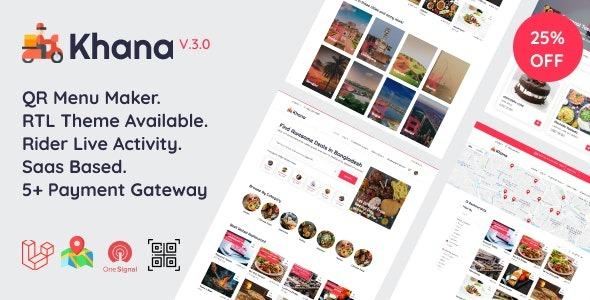 Khana Nulled Multi Resturant Food Ordering, Restaurant Management With Saas And QR Menu Maker Free Download