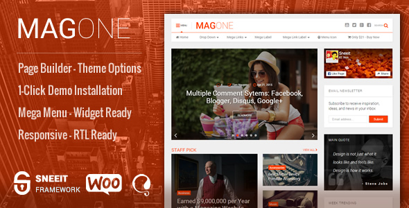 MagOne Nulled Newspaper Magazine WordPress Theme