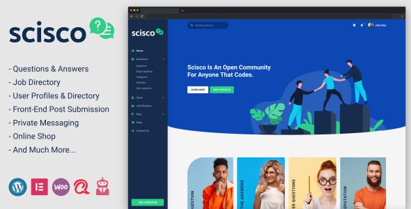 Scisco Theme Nulled Questions and Answers WordPress Theme Free Download