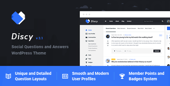 Discy Nulled Social Questions and Answers WordPress Theme Free Download