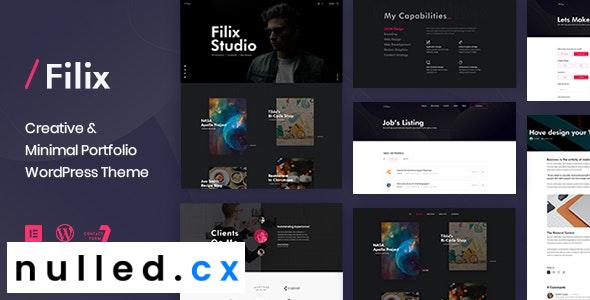 Filix Nulled Creative Minimal Portfolio WordPress Theme Free Download