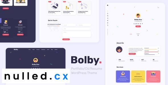 Bolby Nulled Portfolio CVResume WordPress Theme Free Download