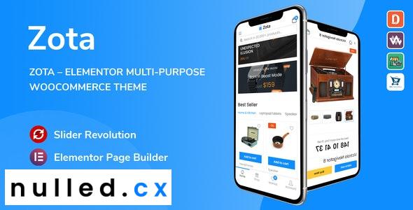 Zota Nulled Elementor Multi-Purpose WooCommerce Theme Free Download