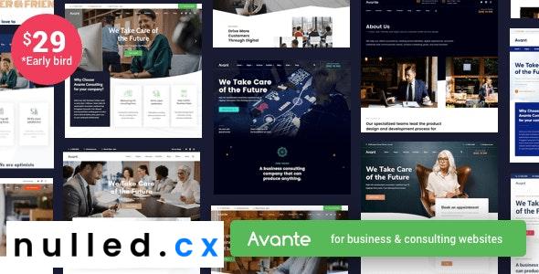 Avante Theme Nulled - Business Consulting WordPress Free Download