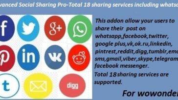 Advanced Social Sharing Pro For WoWonder Nulled Free Download