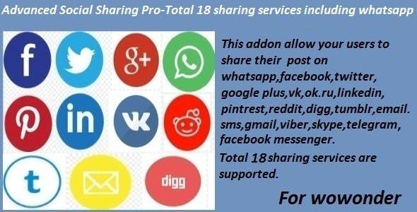 Advanced Social Sharing Pro For WoWonder Nulled Free Download