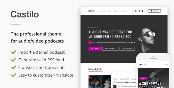 Castilo Audio Podcast Theme Nulled WordPress Theme Free Download