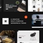 Free Download Heli Minimal Creative Black and White WordPress Theme Nulled