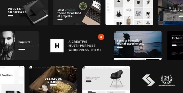 Free Download Heli Minimal Creative Black and White WordPress Theme Nulled