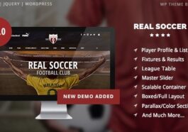 Free Download Real Soccer - Sport Clubs Responsive WP Theme Nulled