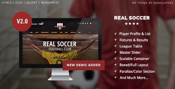 Free Download Real Soccer - Sport Clubs Responsive WP Theme Nulled