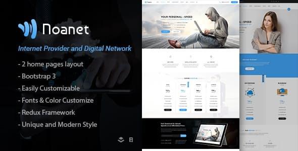 Noanet Theme Nulled Internet Provider And Digital Network WordPress Theme Free Download