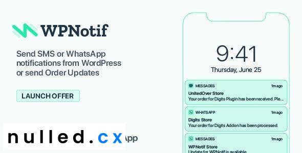 WPNotif Nulled WordPress SMS & WhatsApp Notifications Free Download