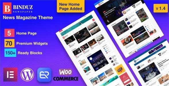 Binduz Nulled WordPress News Magazine Theme Free Download