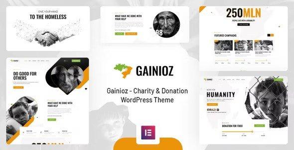 Gainioz Charity & Donation WordPress Theme Nulled