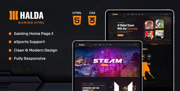 Halda Nulled eSports and Gaming WordPress Theme Free Download