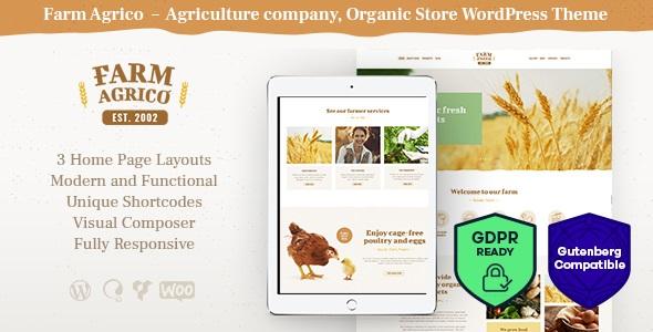 free download Farm Agrico Agricultural Business & Organic Food WordPress Theme nulled