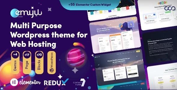 Emyui Nulled Multipurpose Web Hosting WordPress Theme Free Download