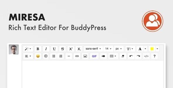 Miresa WordPress Rich Text Editor For BuddyPress Nulled