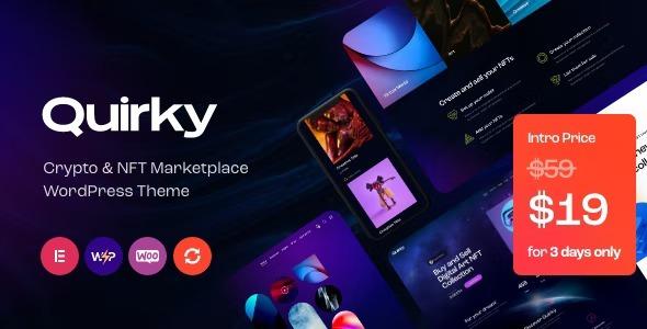 Quirky NFT, Token & Blockchain Marketplace WordPress Theme Nulled