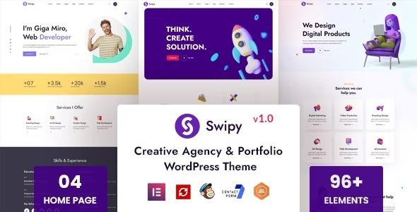 Swipy Creative Agency WordPress Theme Nulled