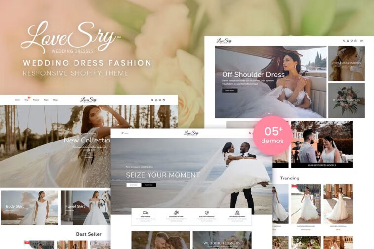 free download LoveSry - Wedding Dress Fashion Responsive Shopify Theme nulled