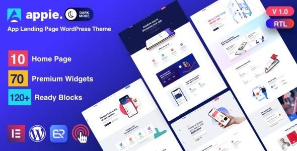 Appie Nulled App Landing Page WordPress Theme Free Download