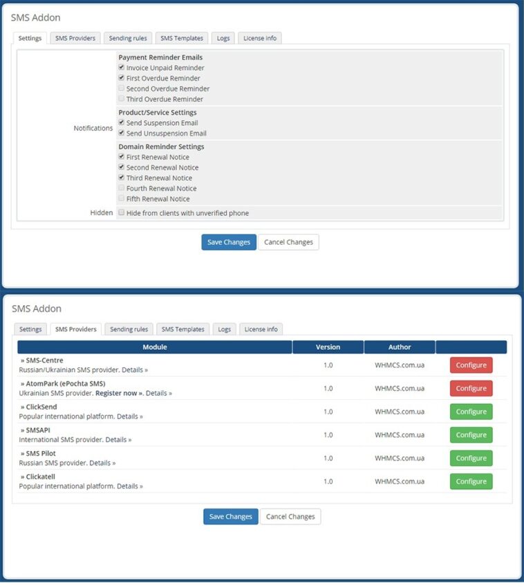 SMS Addon for WHMCS Nulled