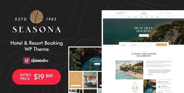 Seasona – Hotel Booking WordPress theme Nulled