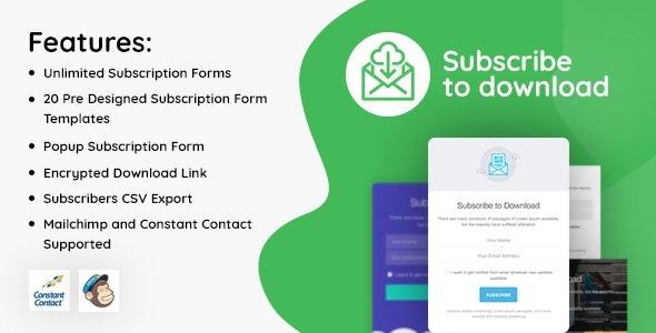 Subscribe to Download An Advanced Subscription Plugin For WordPress Nulled