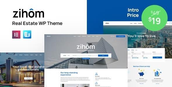 Zihom Nulled Real Estate WordPress Theme Free Download