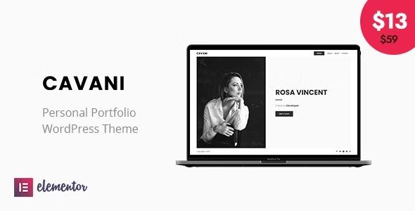 Cavani Nulled Personal Portfolio WordPress Theme Free Download