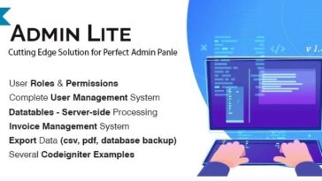 Admin Lite Nulled PHP Admin Panel + CRUD Free Download