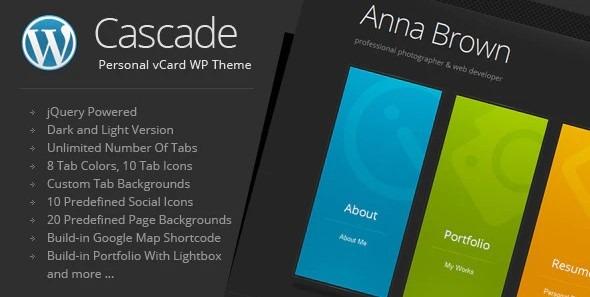 Cascade Nulled Personal vCard WordPress Theme Free Download