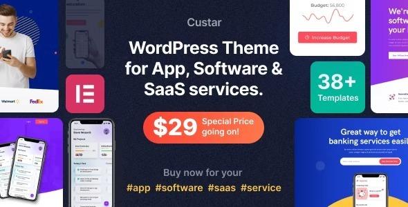 Custar Software & App WordPress Theme Nulled