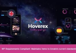 Hoverex Cryptocurrency, NFT & ICO WordPress Theme + Spanish Nulled