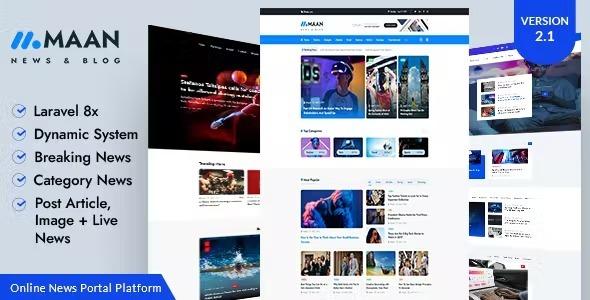 Maan News Laravel Magazine Blog & News PHP Script Nulled