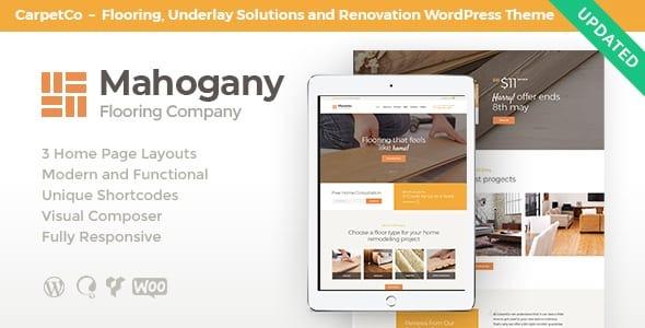 Mahogany Carpenting Woodwork & Flooring Company WordPress Theme Nulled