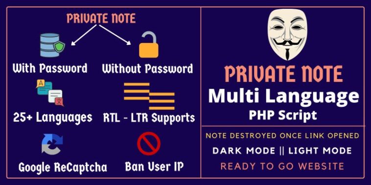 free download Privy – Private Note Multi Language PHP Script nulled