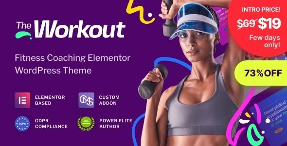 free download The Workout - Trainer Fitness WordPress Theme nulled