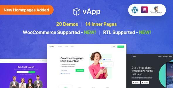 free download vApp App Landing Page WordPress Theme nulled