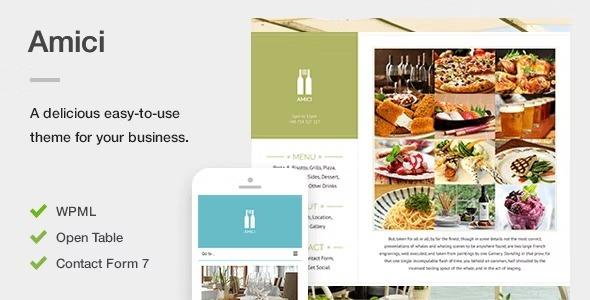 Amici Nulled A Flexible & Responsive Restaurant or Cafe Theme for WordPress Free Download