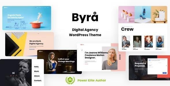 Byra Simple Portfolio WordPress Theme Nulled