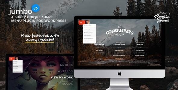 Jumbo Nulled A 3-in-1 full-screen menu for WordPress Free Download