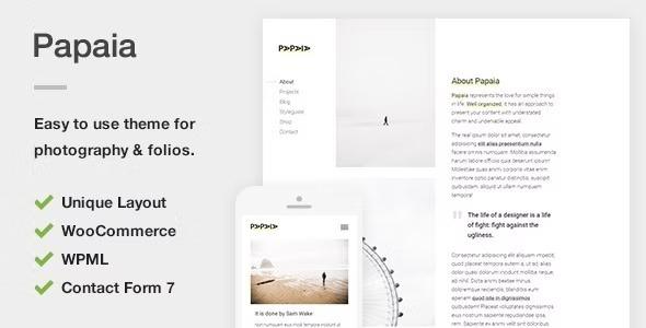 Papaia Photography & Portfolio WordPress Theme Nulled