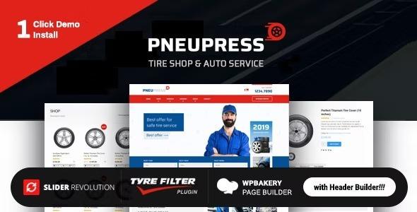 PneuPress Tire Shop and Car Repair WordPress Theme Nulled