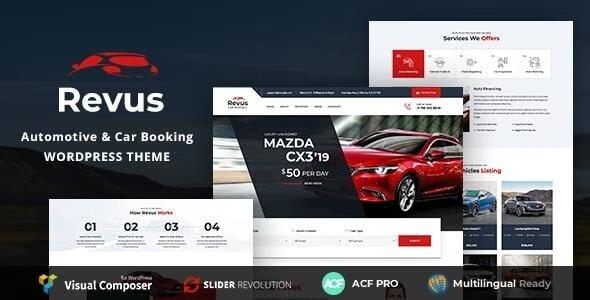 Revus Automotive & Car Rental WordPress Theme Nulled