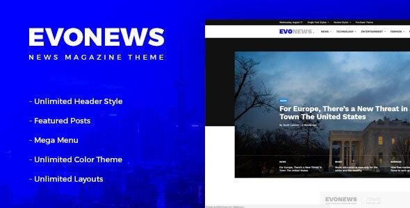 free download Evonews News Magazine WordPress Theme nulled