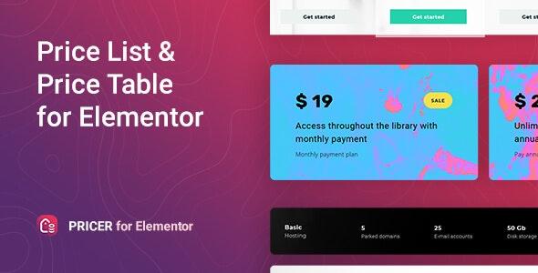 Pricer Price List for Elementor Nulled Free Download