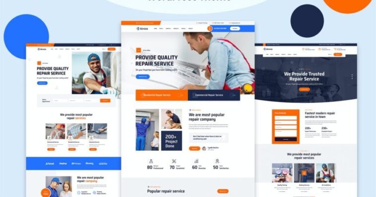 Airvice Nulled AC Repair Services WordPress Theme Free Download